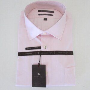 NEW Men's Dress Shirt, Pink Pinstripe, Size 18.5 / 34, Hudson Room